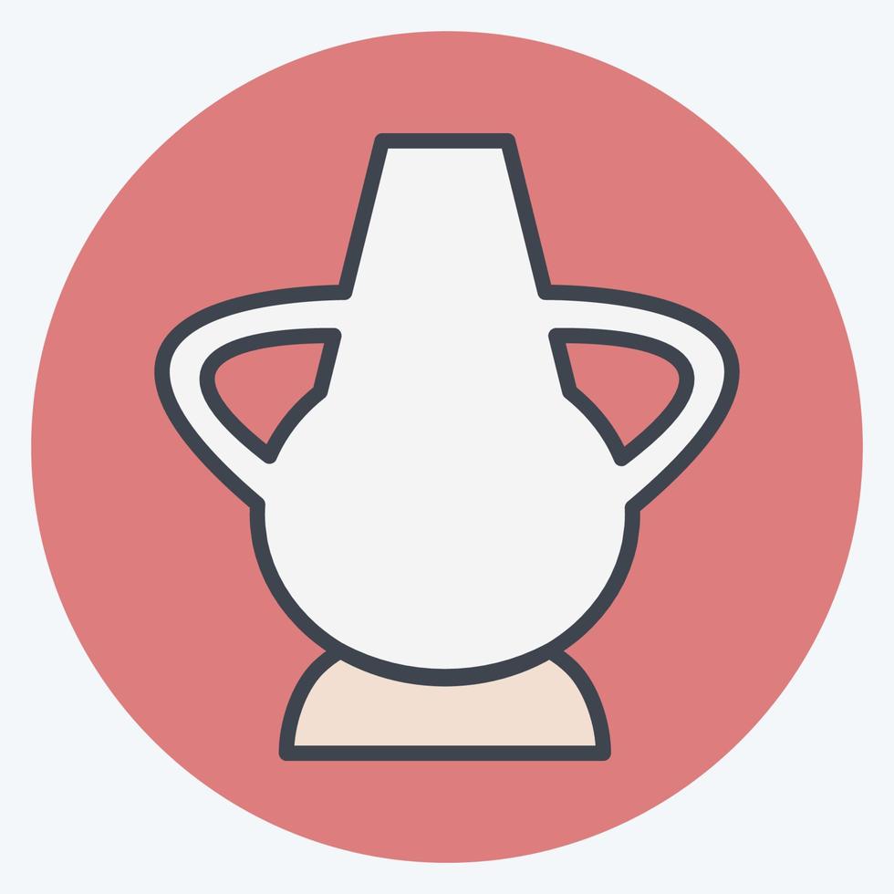Icon Antique Jar - Color Mate Style- Simple illustration, Good for Prints , Announcements, Etc vector