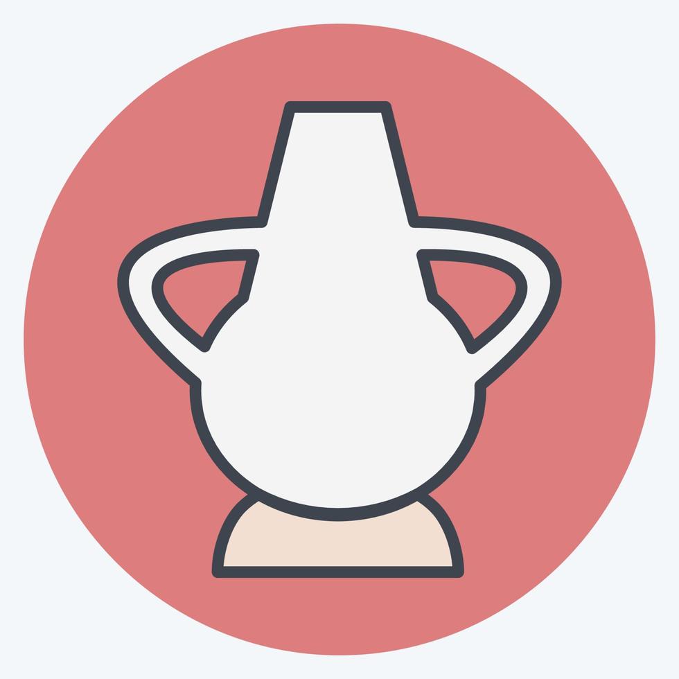 Icon Antique Jar - Color Mate Style- Simple illustration, Good for Prints , Announcements, Etc vector