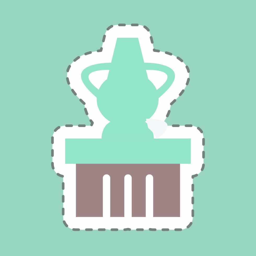 Sticker Vase Exhibit, Line Cut - Simple illustration, Good for Prints , Announcements, Etc vector