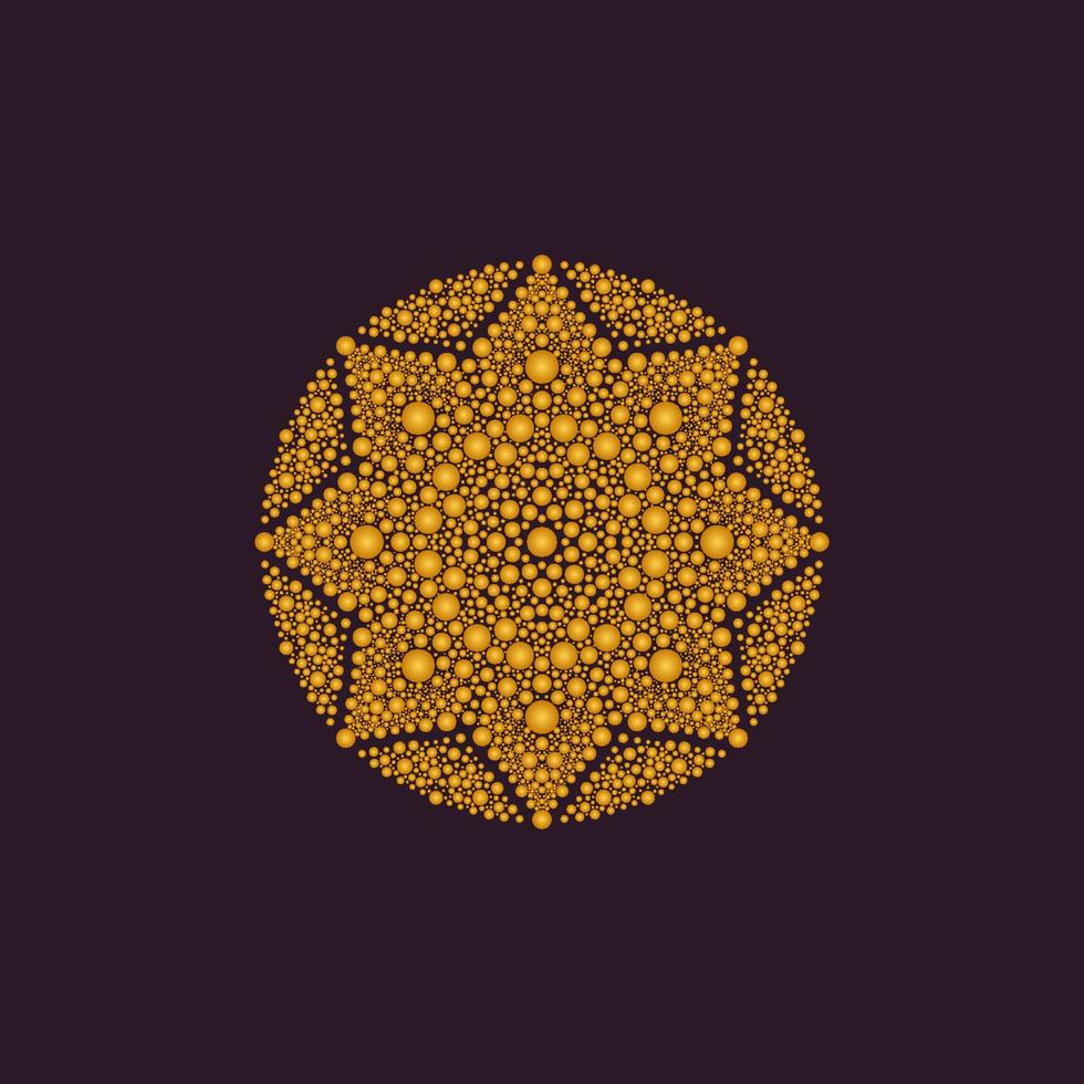 logo de mandala bola de oro vector