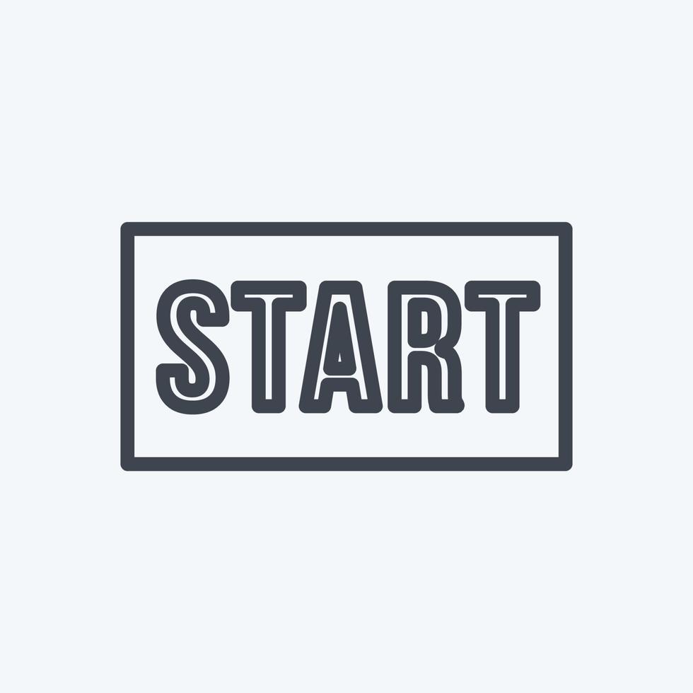 Start Icon in trendy line style isolated on soft blue background vector