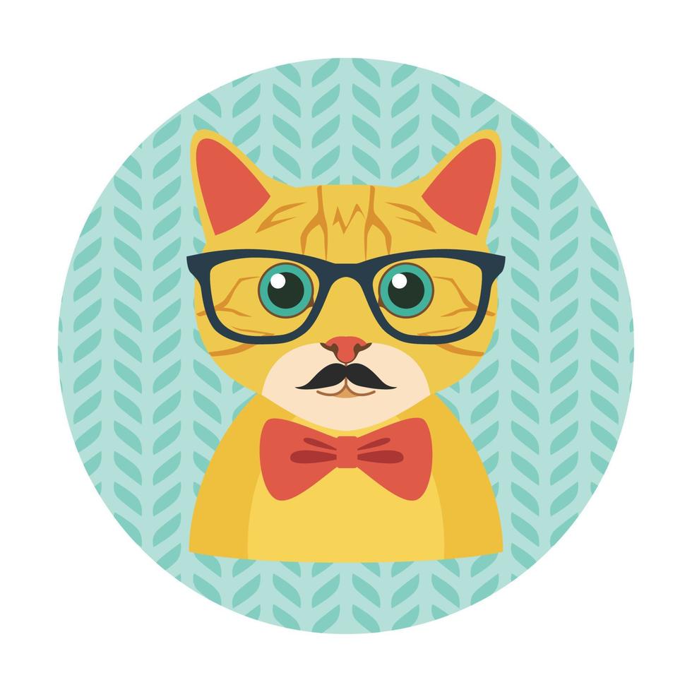 avatar de gato hipster vector