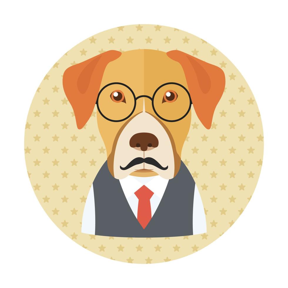 Hipster Dog Avatar vector