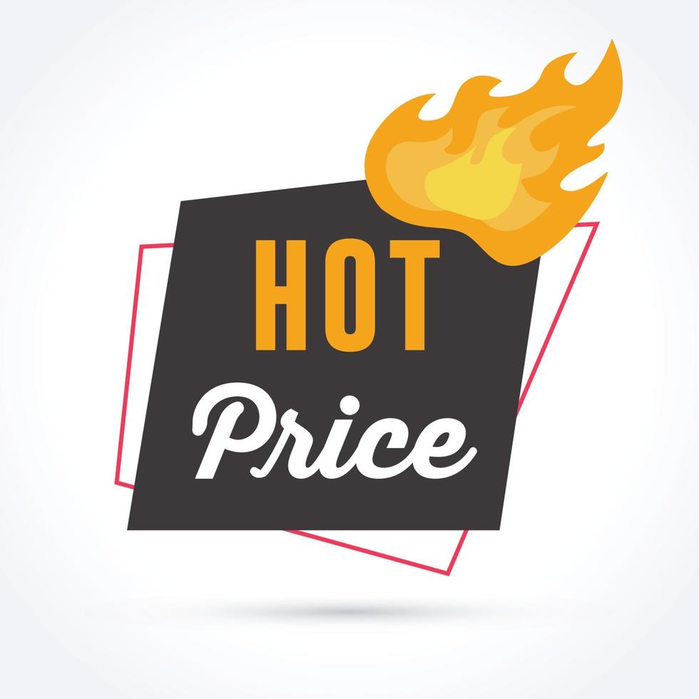 Hot Price with Fire Illustration vector