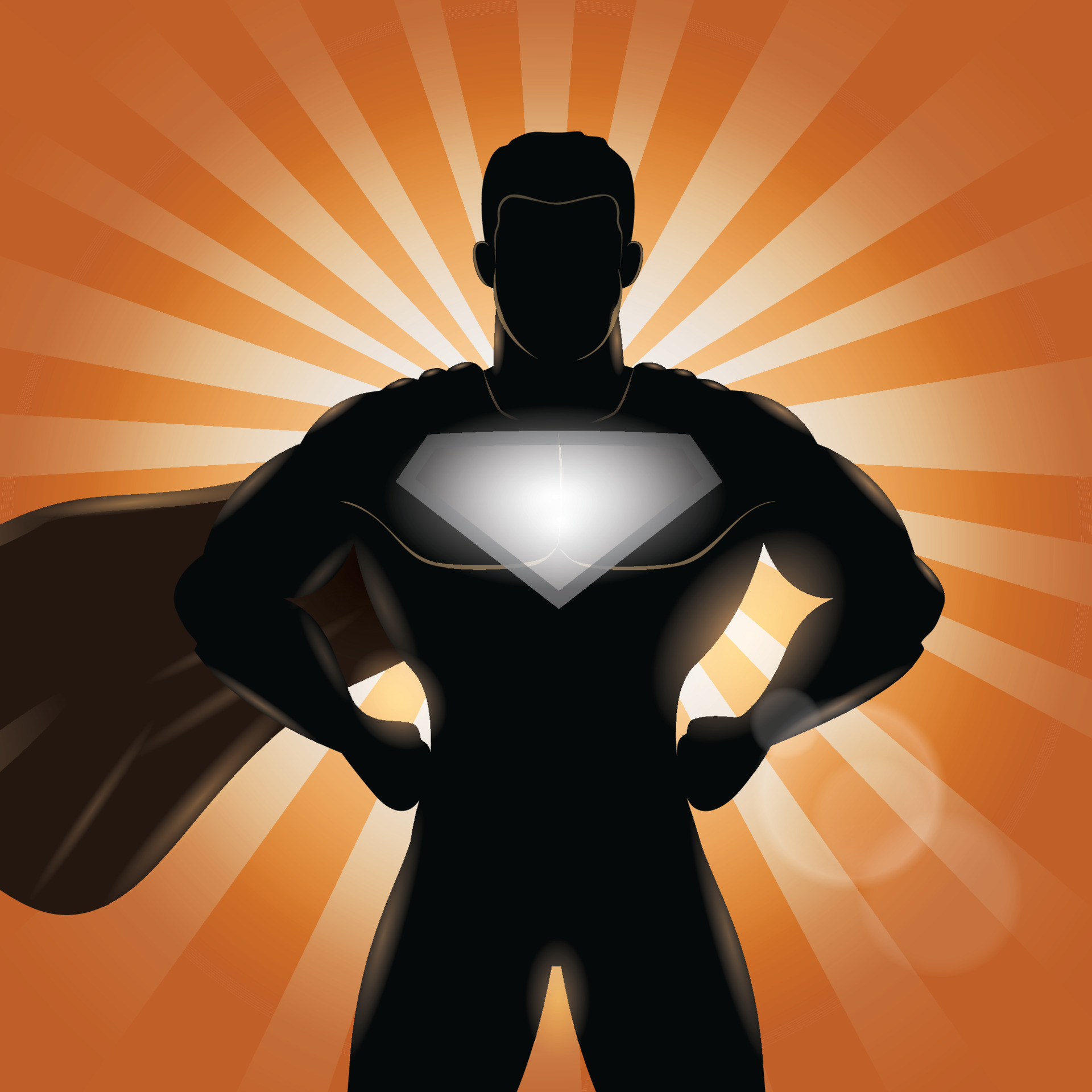 Superhero Standing with Hands on Hips Silhouette 4842450 Vector Art at