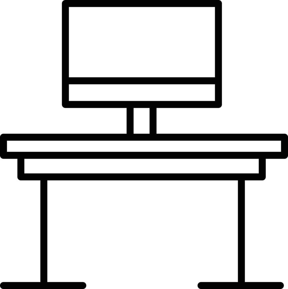 escritorio de la computadora monitor minimalista icono de oficina vector