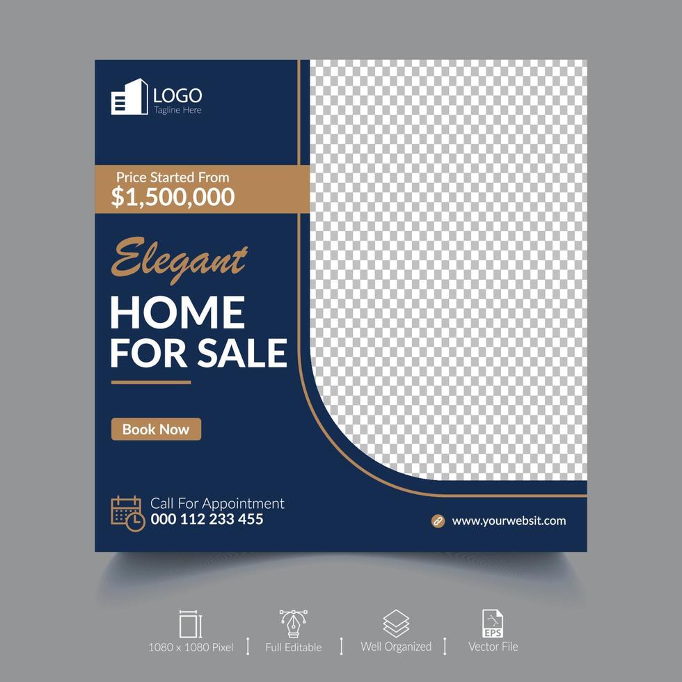 Real Estate Social Media Banner Template vector