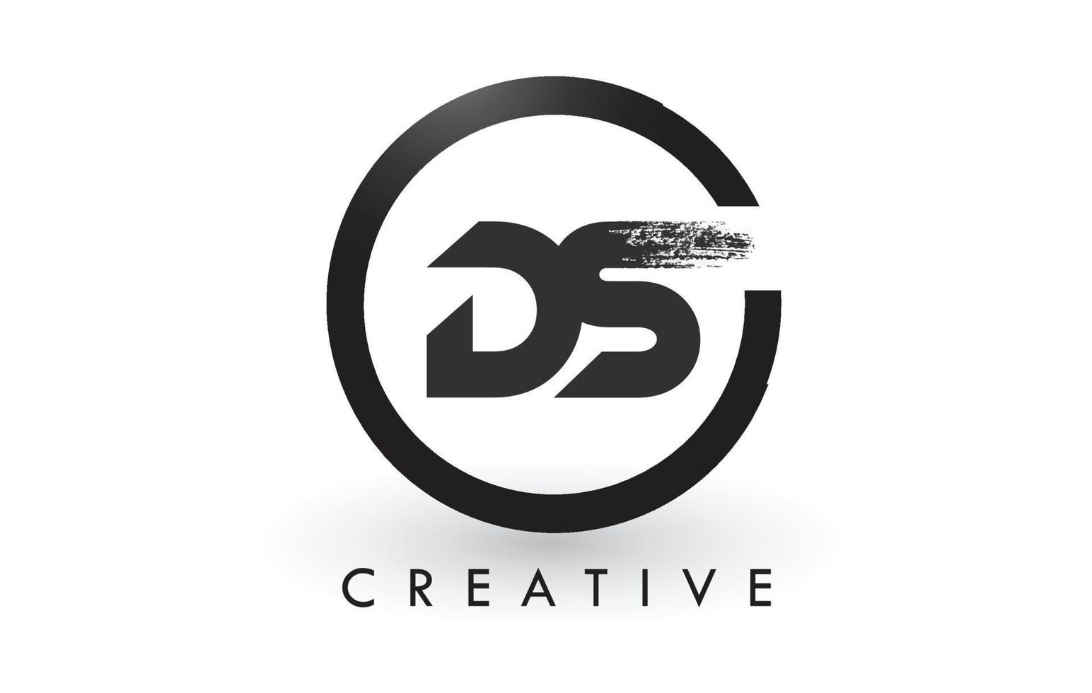 Diseño de logotipo de letra ds brush. Logotipo de icono de letras cepilladas creativas. vector