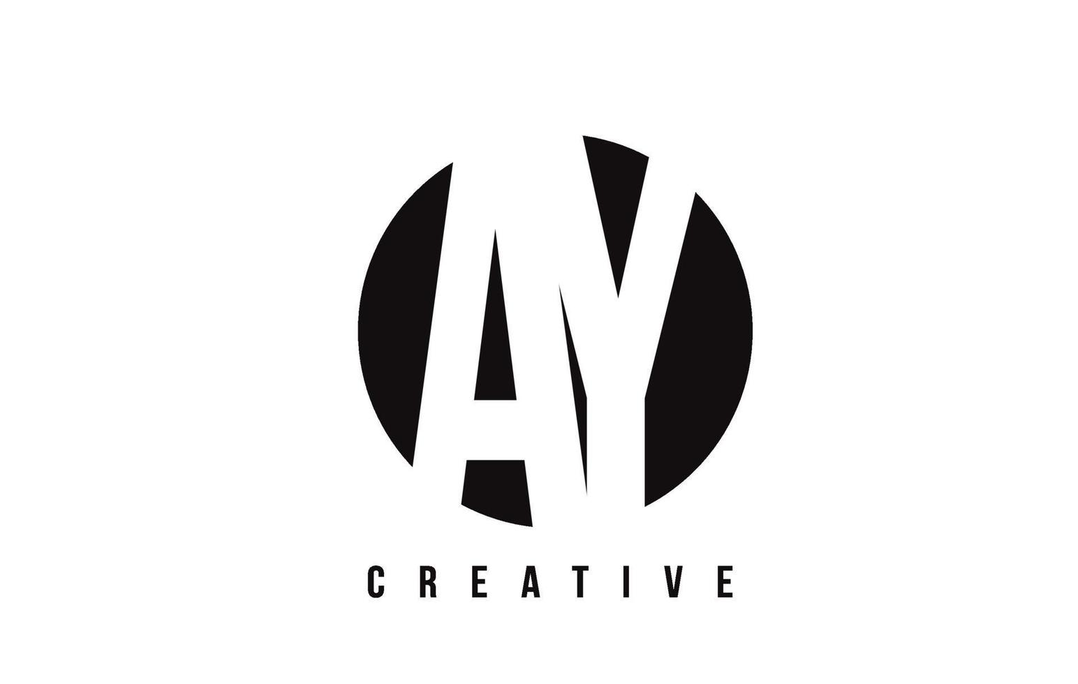 AY A Y White Letter Logo Design with Circle Background. 4842558 Vector