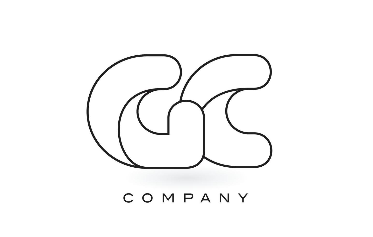 GC Monogram Letter Logo With Thin Black Monogram Outline Contour. Modern Trendy Letter Design Vector. vector