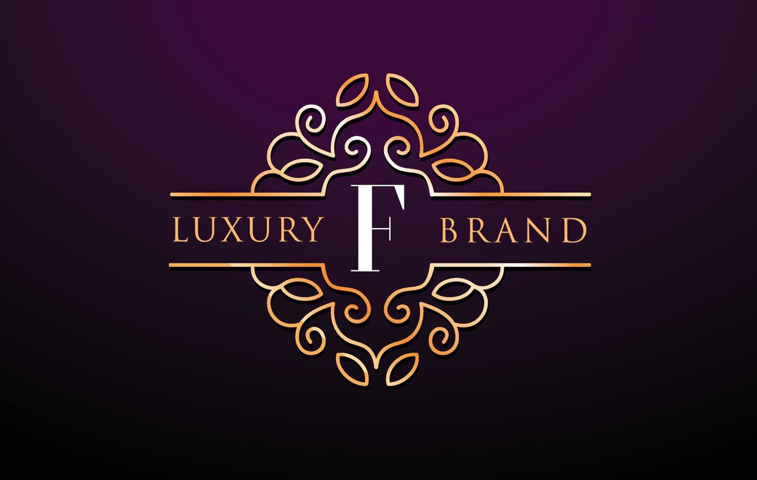 F Letter Logo Luxury.Royal Monogram Design vector