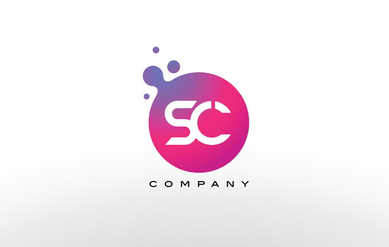 SC Letter Dots Logo Design with Creative Trendy Bubbles. vector