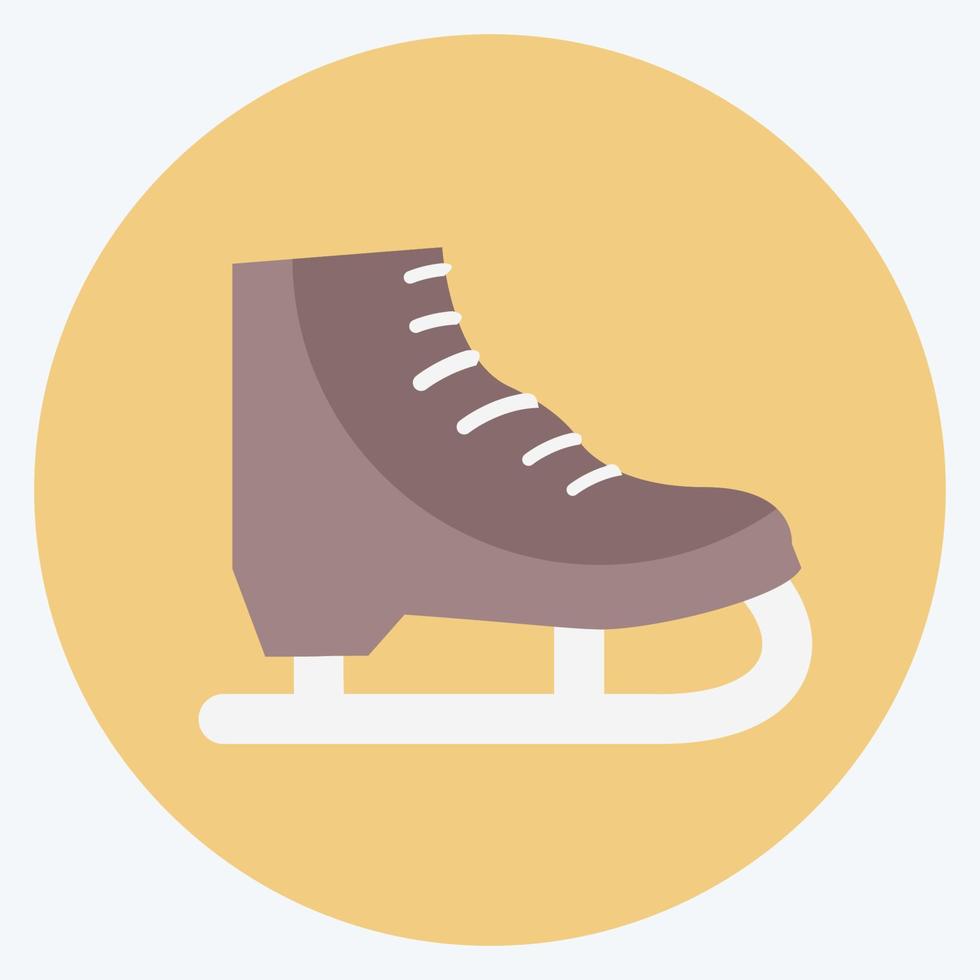 icono de patinaje sobre hielo en estilo plano de moda aislado sobre fondo azul suave vector