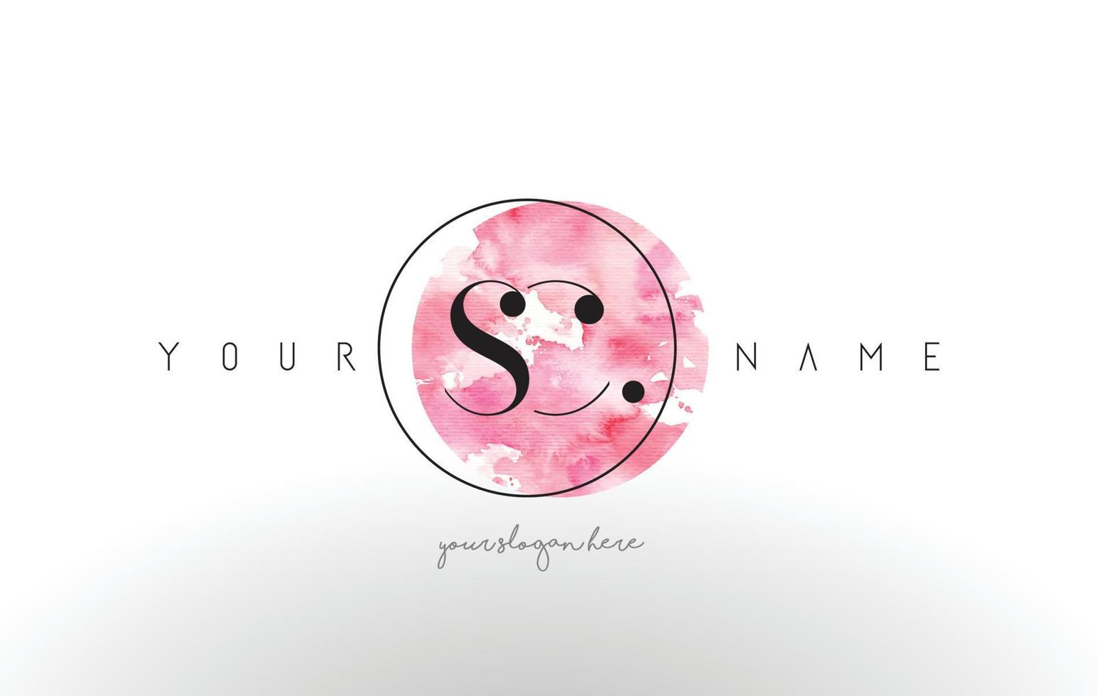 SC Letter Logo Design with Watercolor Circular Brush Stroke. vector