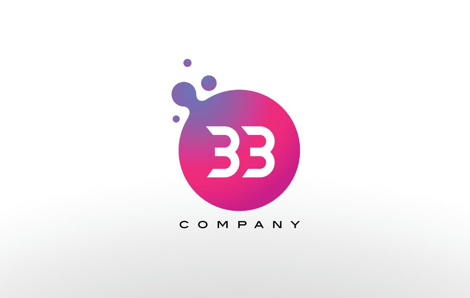 Diseño de logotipo bb letra puntos con burbujas creativas de moda. vector