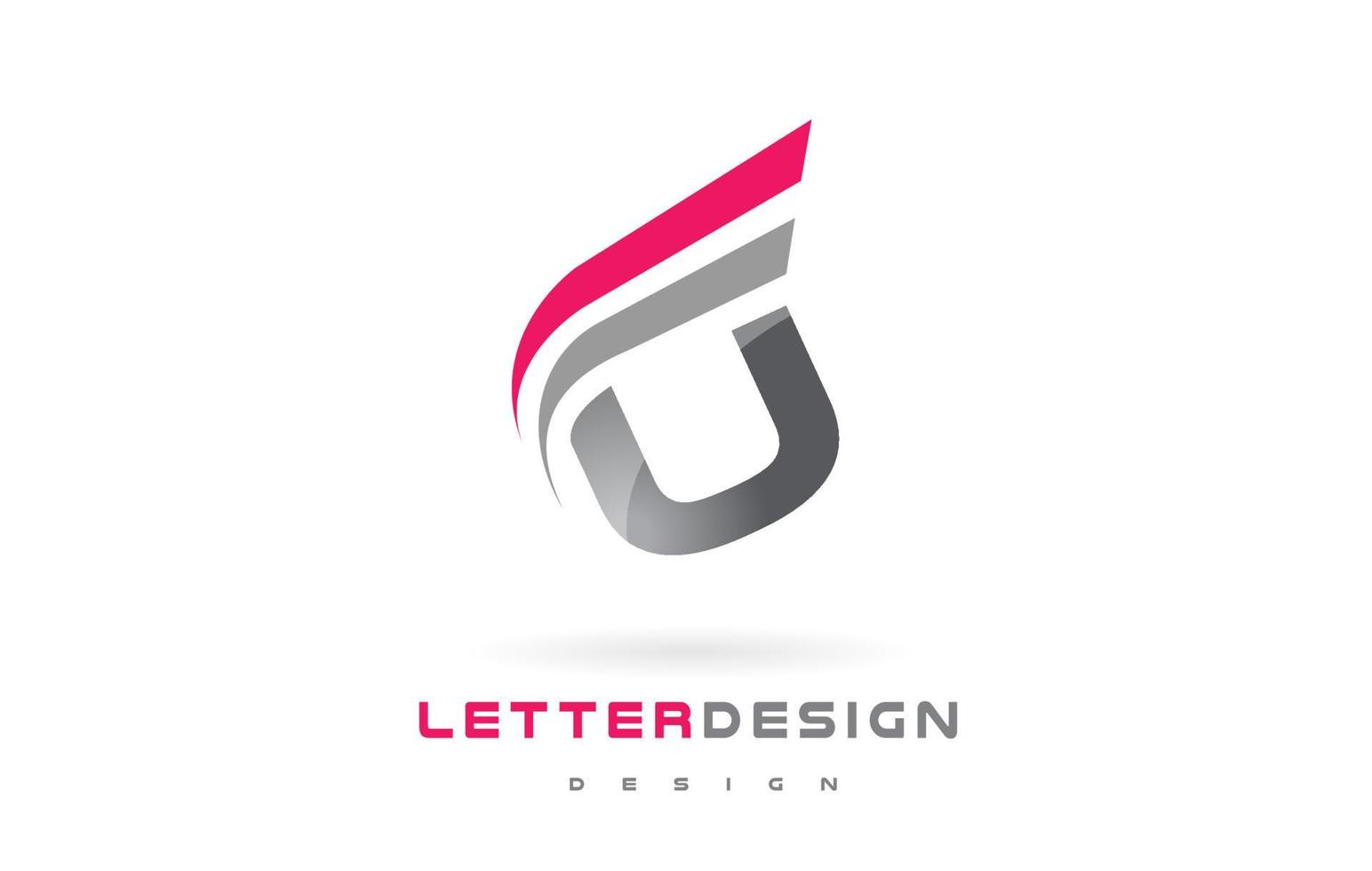 U Letter Logo Design. Futuristic Modern Lettering Concept. vector