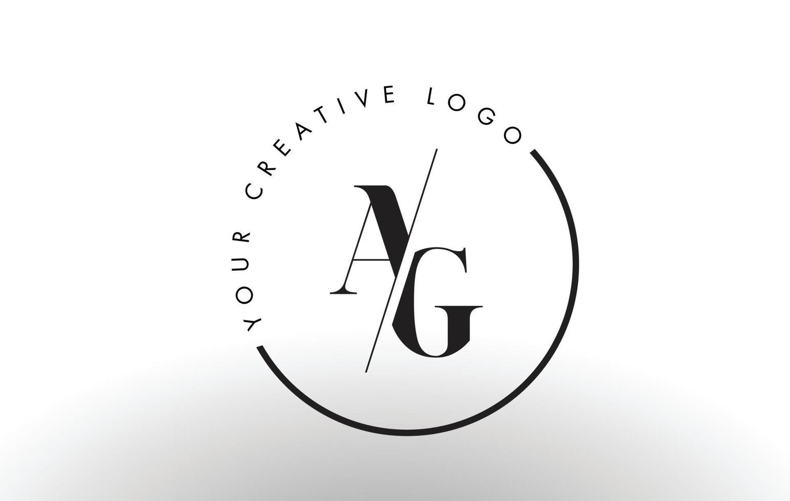 AG Serif Letter Logo Design with Creative Intersected Cut. vector