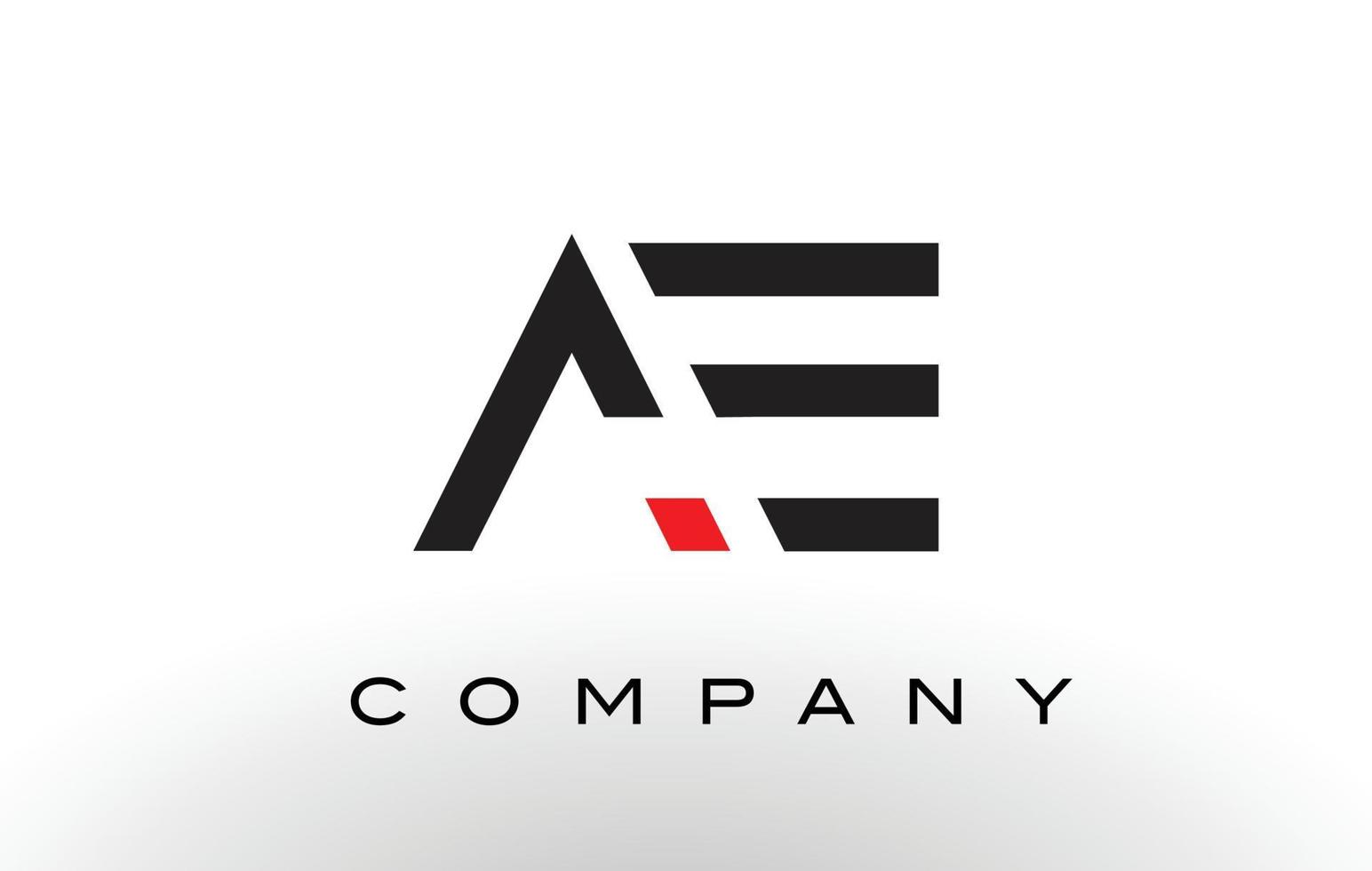 logotipo de ae. vector de diseño de letra.