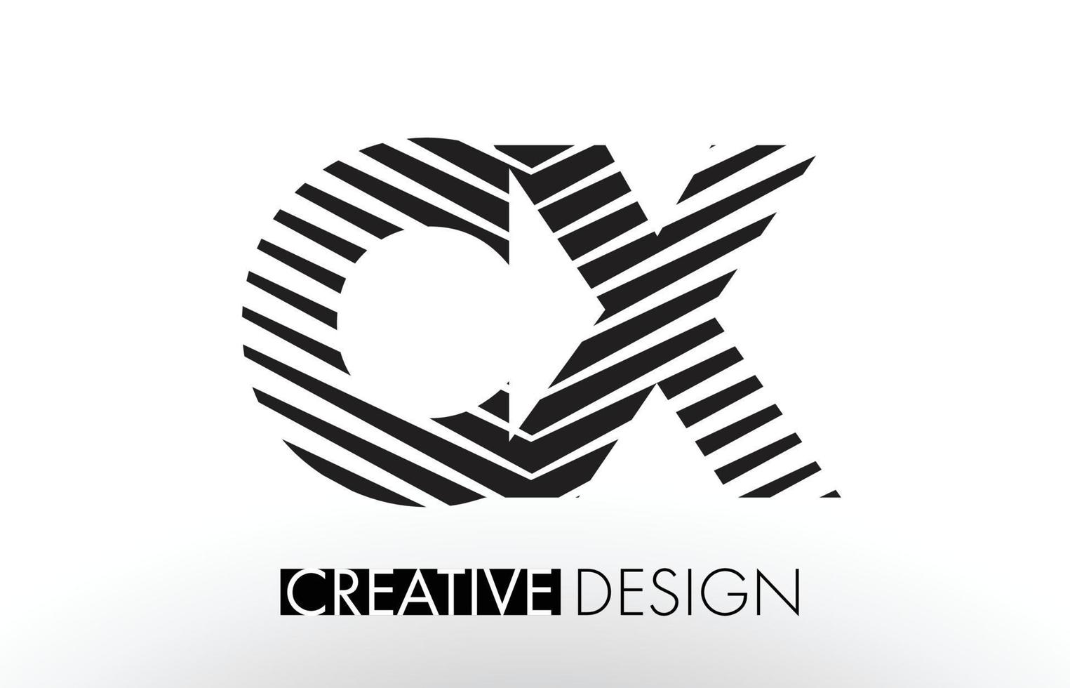 CX C X Lines Letter Design with Creative Elegant Zebra vector