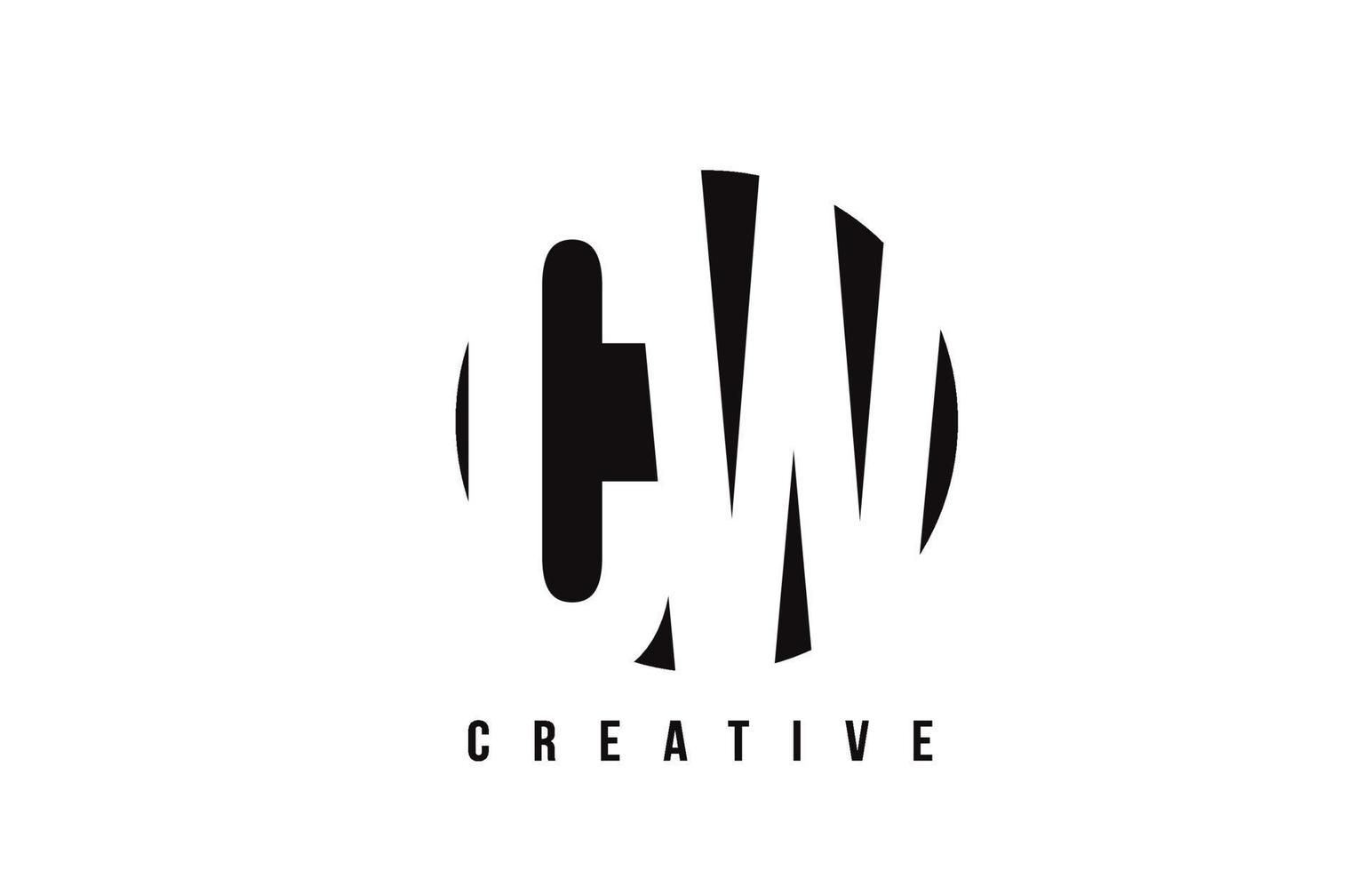 Diseño de logotipo cw cw letra blanca con fondo de círculo. vector