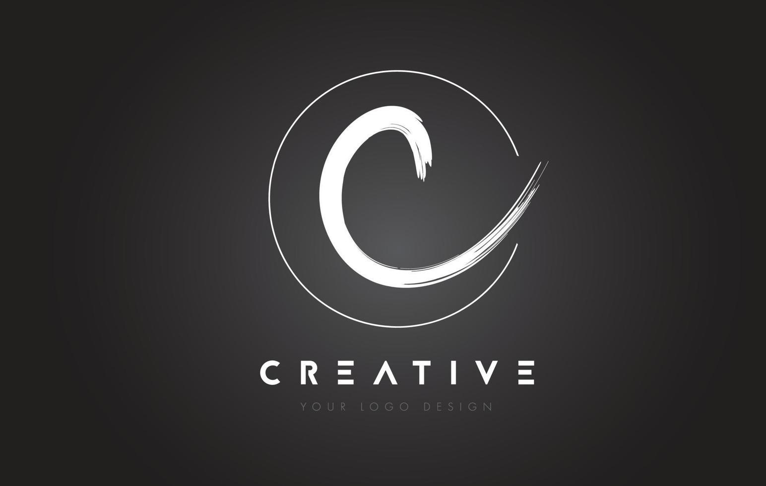 C Brush Letter Logo Design. Artistic Handwritten Letters Logo Concept. vector