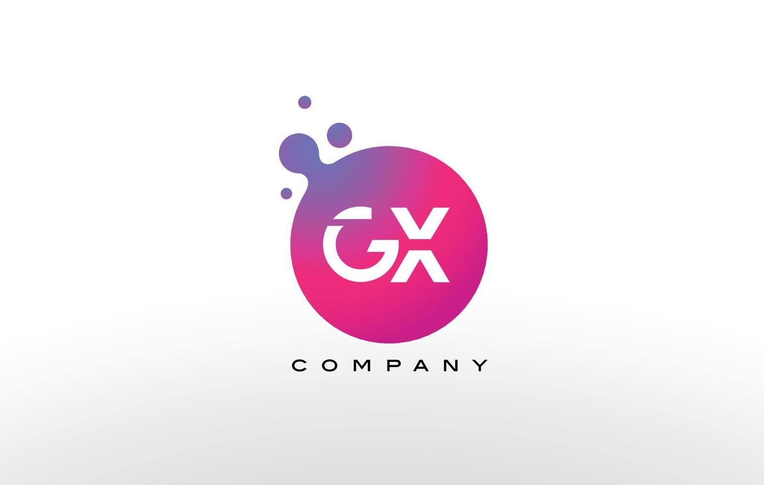 Diseño de logotipo de puntos de letra gx con burbujas de moda creativas. vector