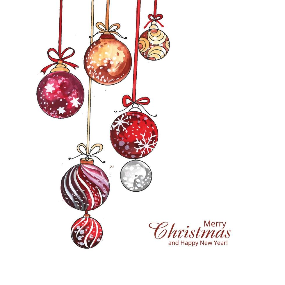 Decorative christmas colorful balls holiday background vector