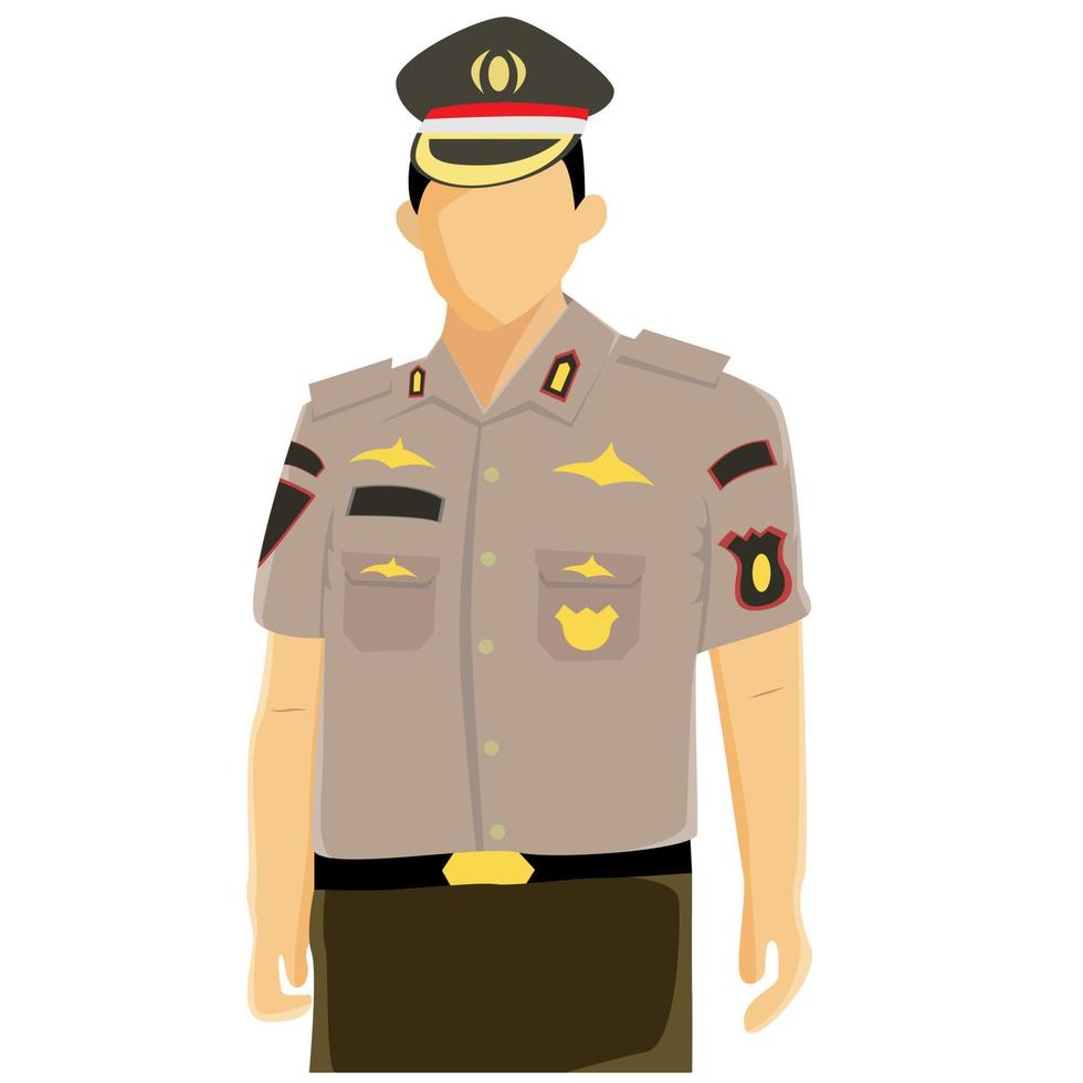 diseño de ilustración vectorial de policía indonesio vector