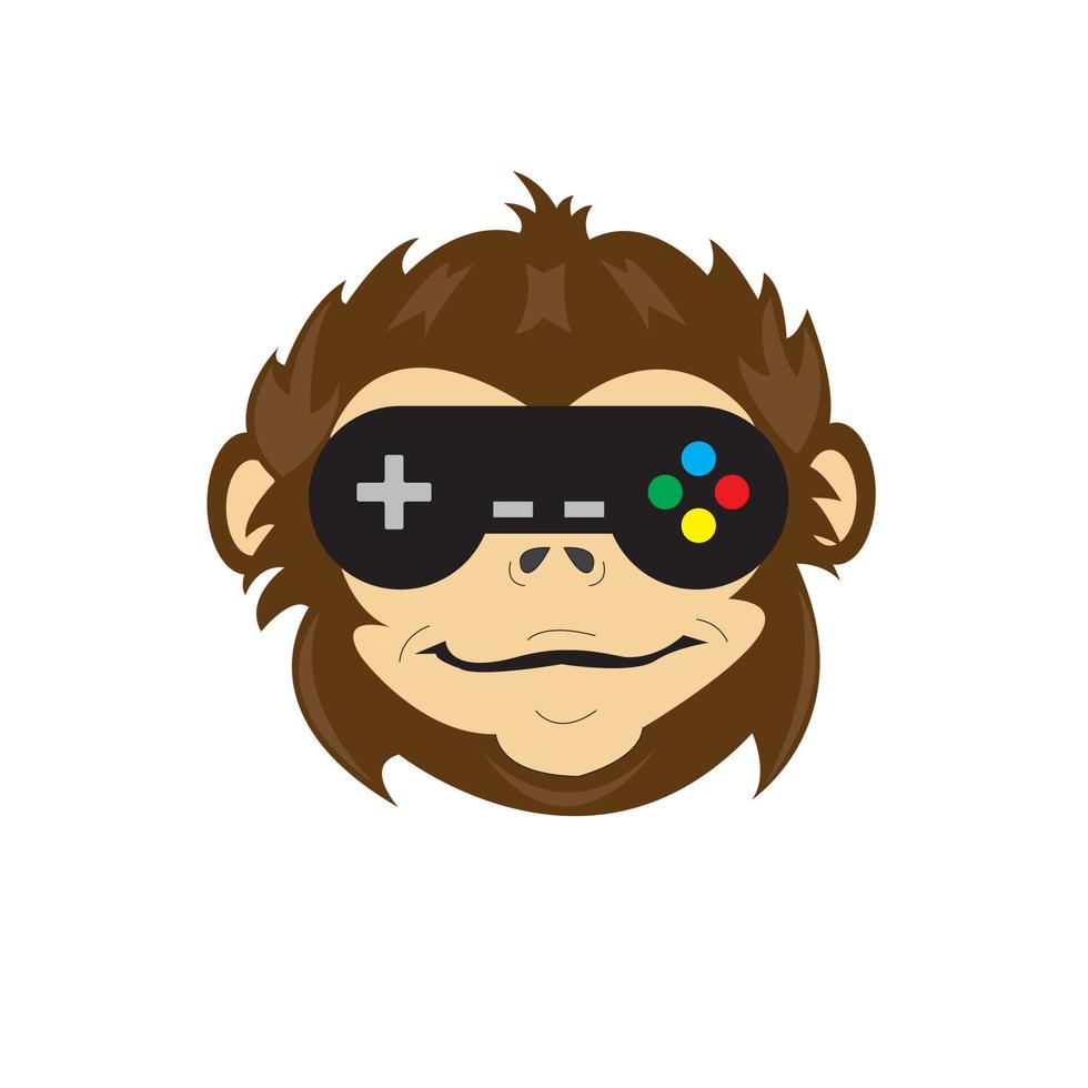 juego de monos. logotipo de la mascota del mono para el equipo de deportes electrónicos. logotipo de la mascota del mono para el negocio de los juegos vector