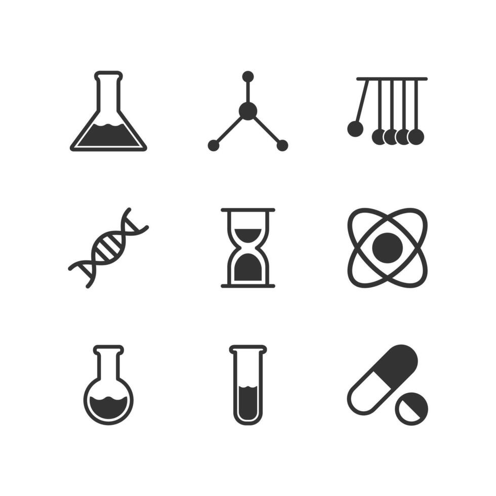 Set of science icons. Vector eps10