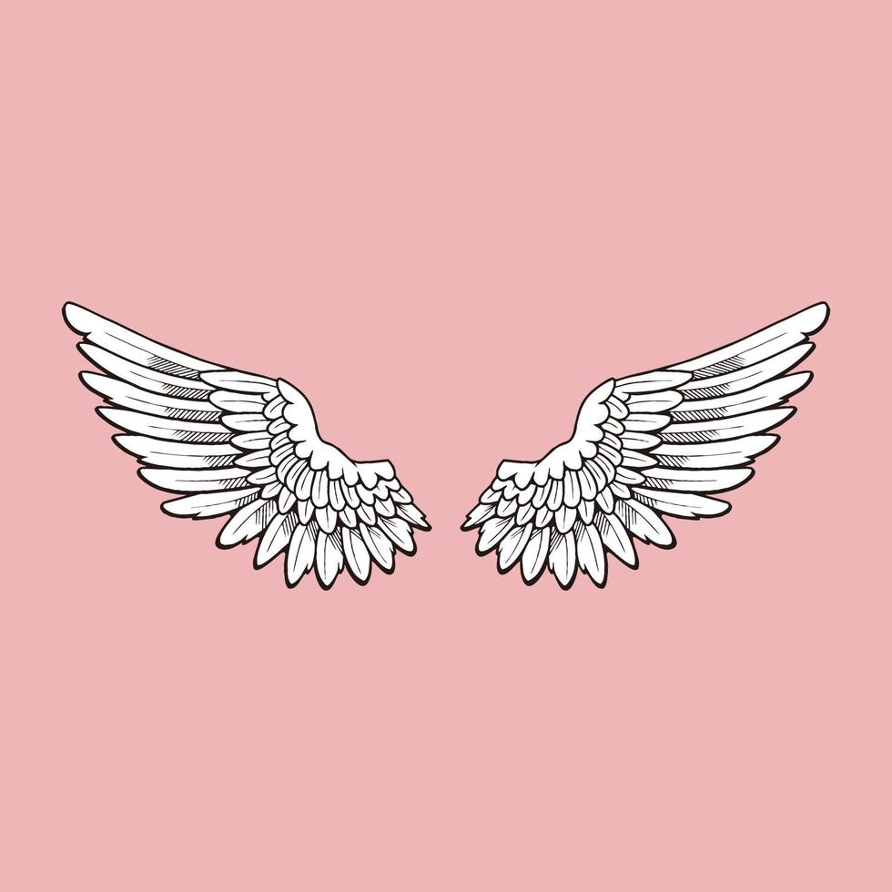 wings open with black and white illustration design 4844005 Vector Art at Vecteezy