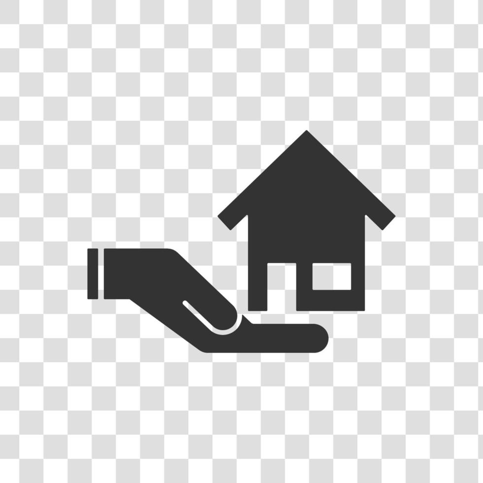 Hand holding up house icon vector