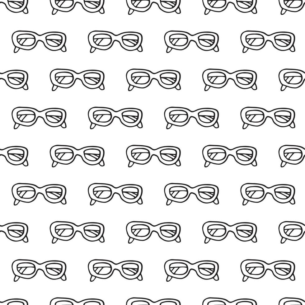 glasses seamless pattern. hand drawn doodle style. , minimalism, monochrome, sketch. wallpaper, textile, wrapping paper background reading frame fashion accessory vector