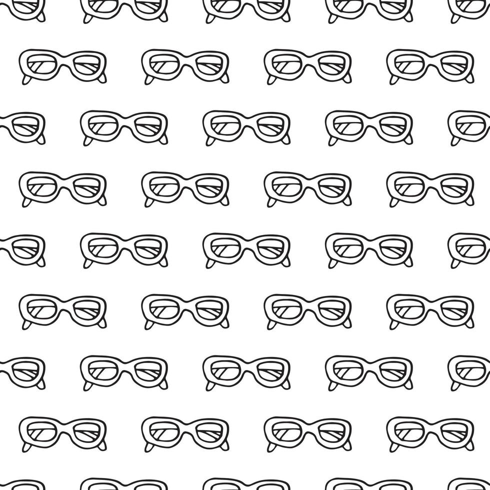 gafas de patrones sin fisuras. estilo de dibujo dibujado a mano. , minimalismo, monocromo, boceto. papel tapiz, textil, papel de regalo, fondo, marco de lectura, accesorio de moda vector