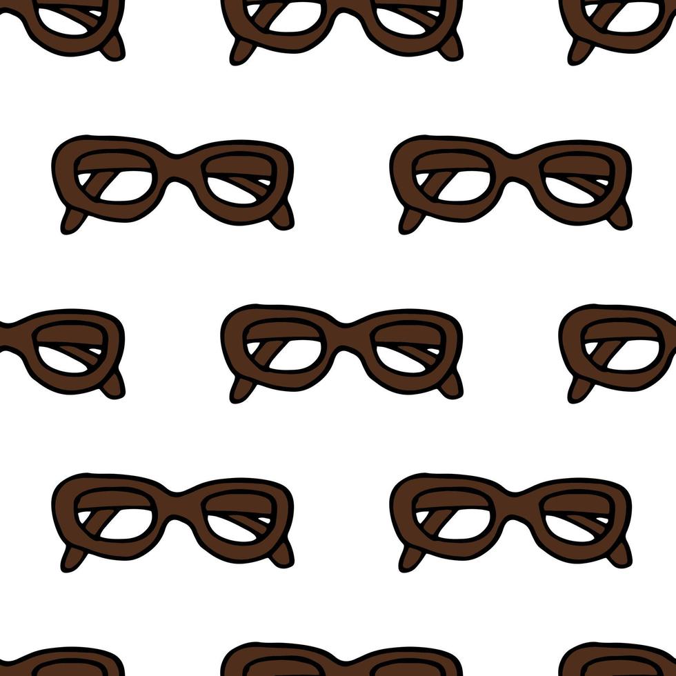 glasses seamless pattern. hand drawn doodle style. , minimalism, sketch. wallpaper, textile, wrapping paper background reading frame fashion accessory vector