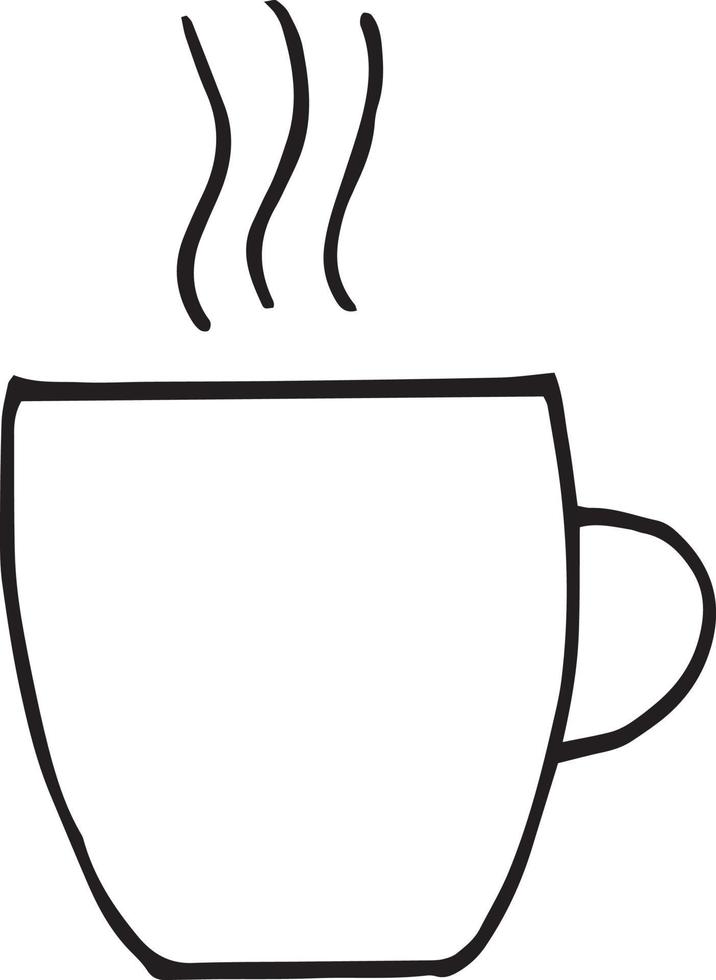 icono de taza y vapor. boceto de bebida caliente estilo doodle dibujado a mano. , minimalismo, monocromo. café Té vector