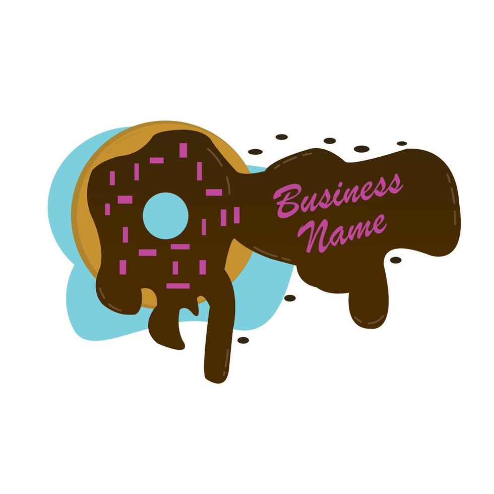 Melted Donut template logo design vector