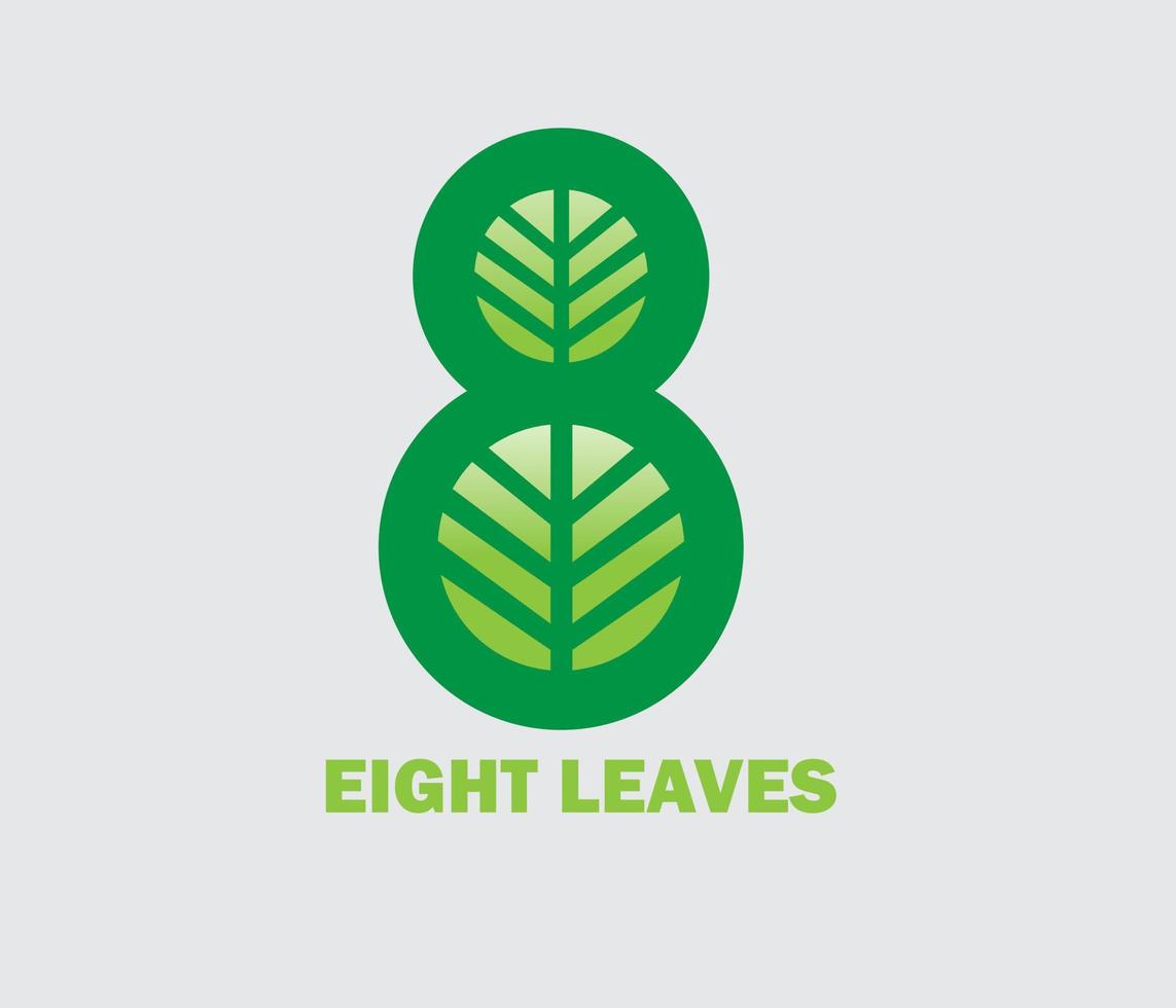 Eight Leaves Logo Template Design. It is editable. vector