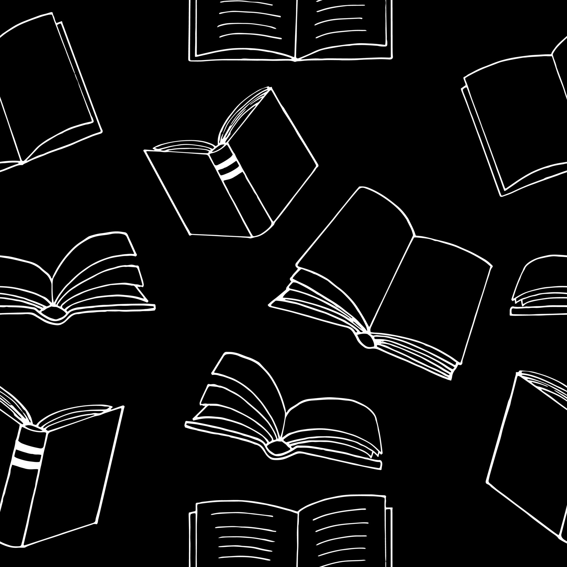 books seamless pattern. hand drawn doodle style. , minimalism, monochrome,  sketch. wallpaper, textile, wrapping paper background reading education  bookstore science 4844383 Vector Art at Vecteezy