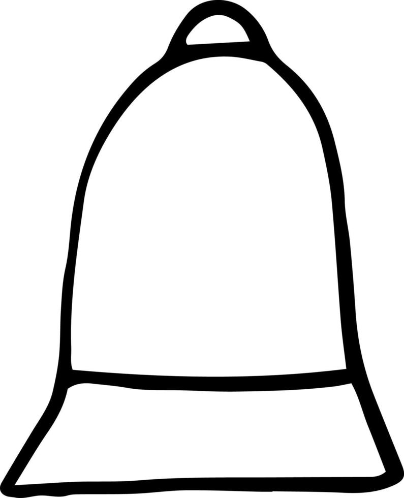 icono de campana, pegatina. bosquejo dibujado a mano estilo doodle. , minimalismo, símbolo de notificación de recordatorio monocromo vector