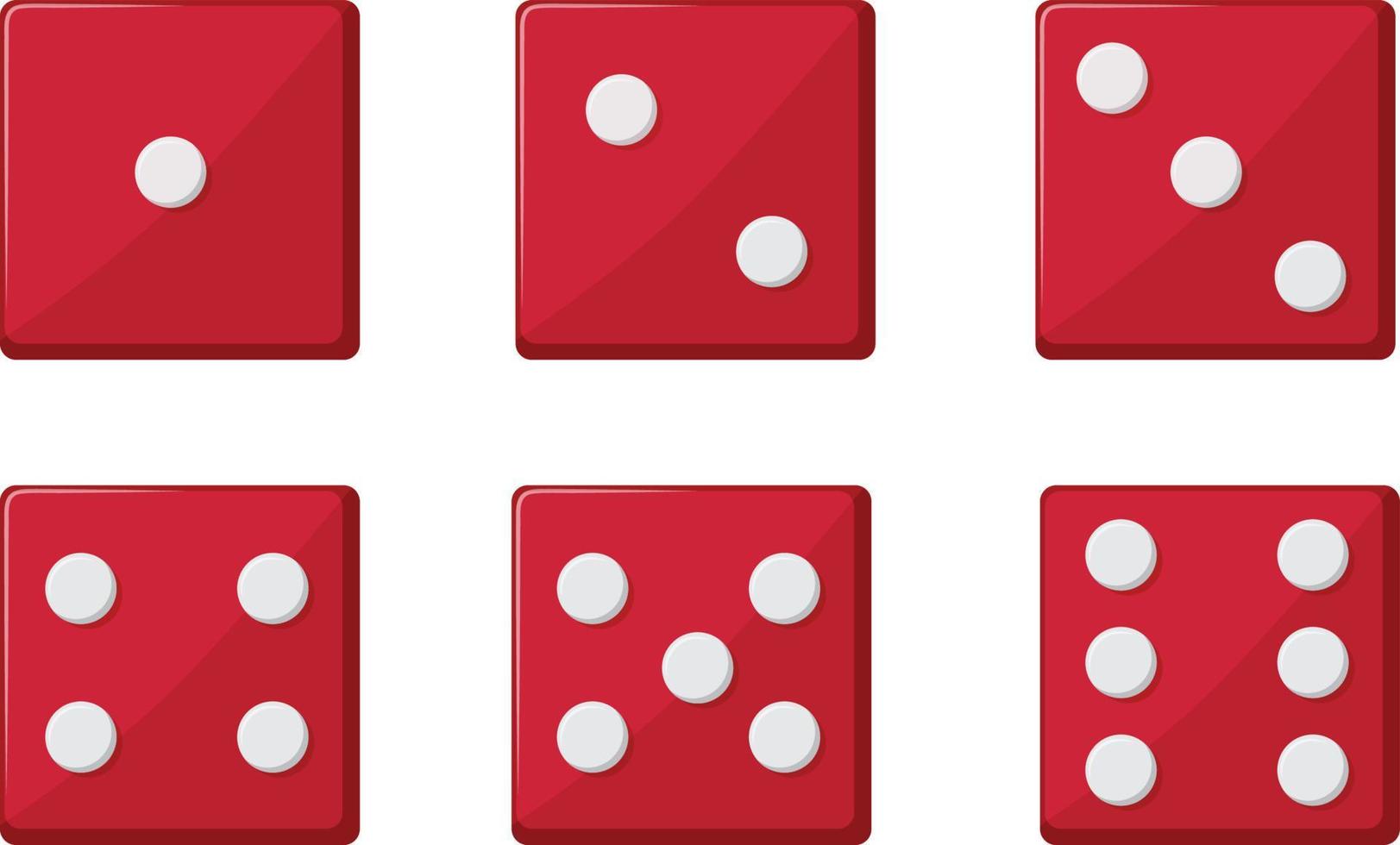 Dice flat vector in all dot set