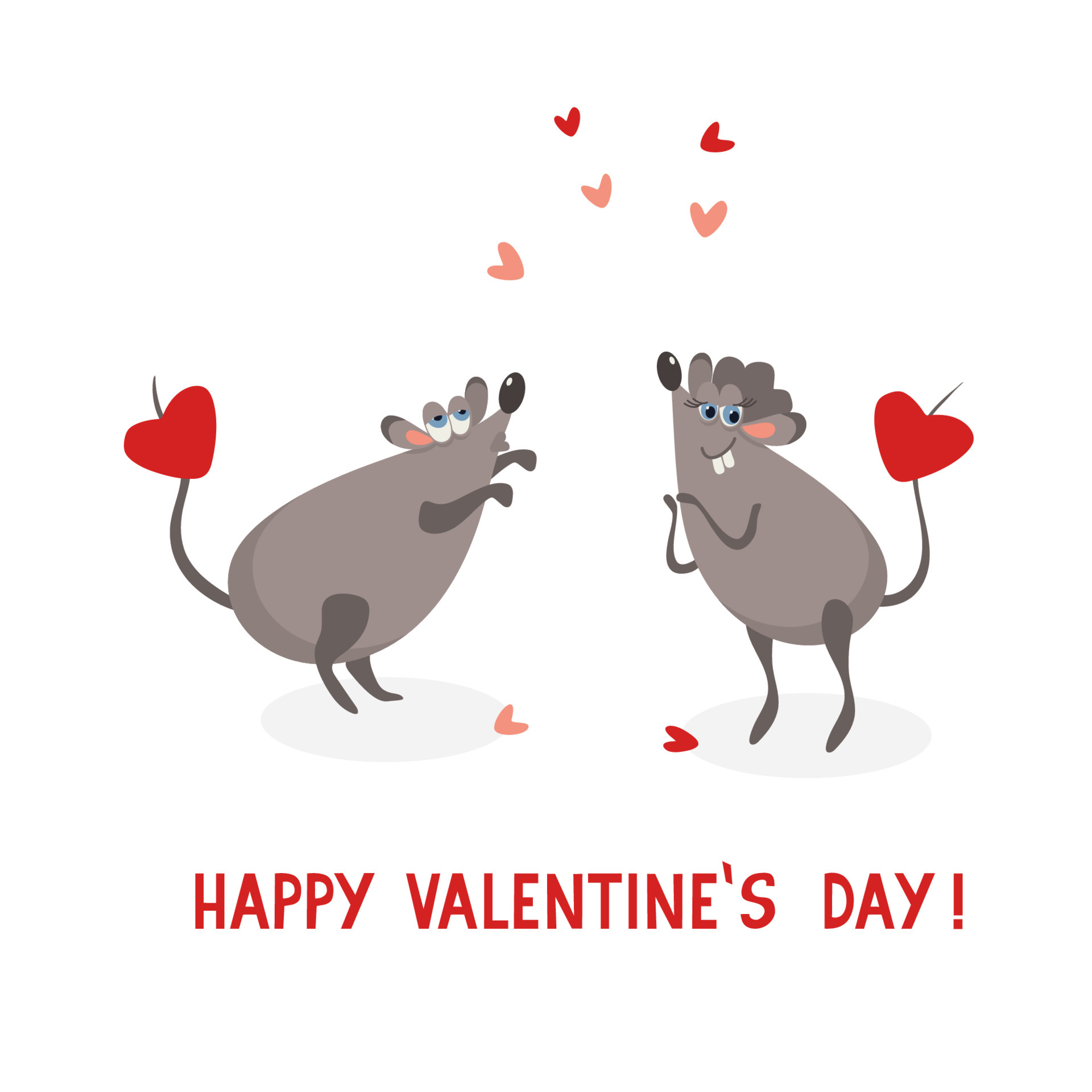 Greeting card with funny rats in love. Happy Valentines day. 4844516 Vector  Art at Vecteezy