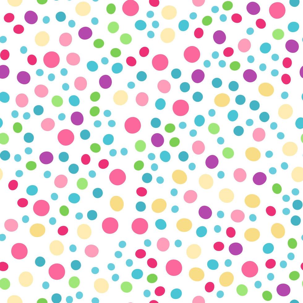 Seamless pattern with colorful circles. Great for fabrics, baby clothes, wrapping papers, covers. Hand drawn illustration on white background. vector