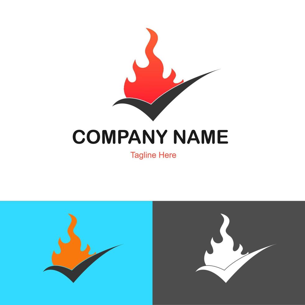 icono de logotipo de garrapata de fuego vector