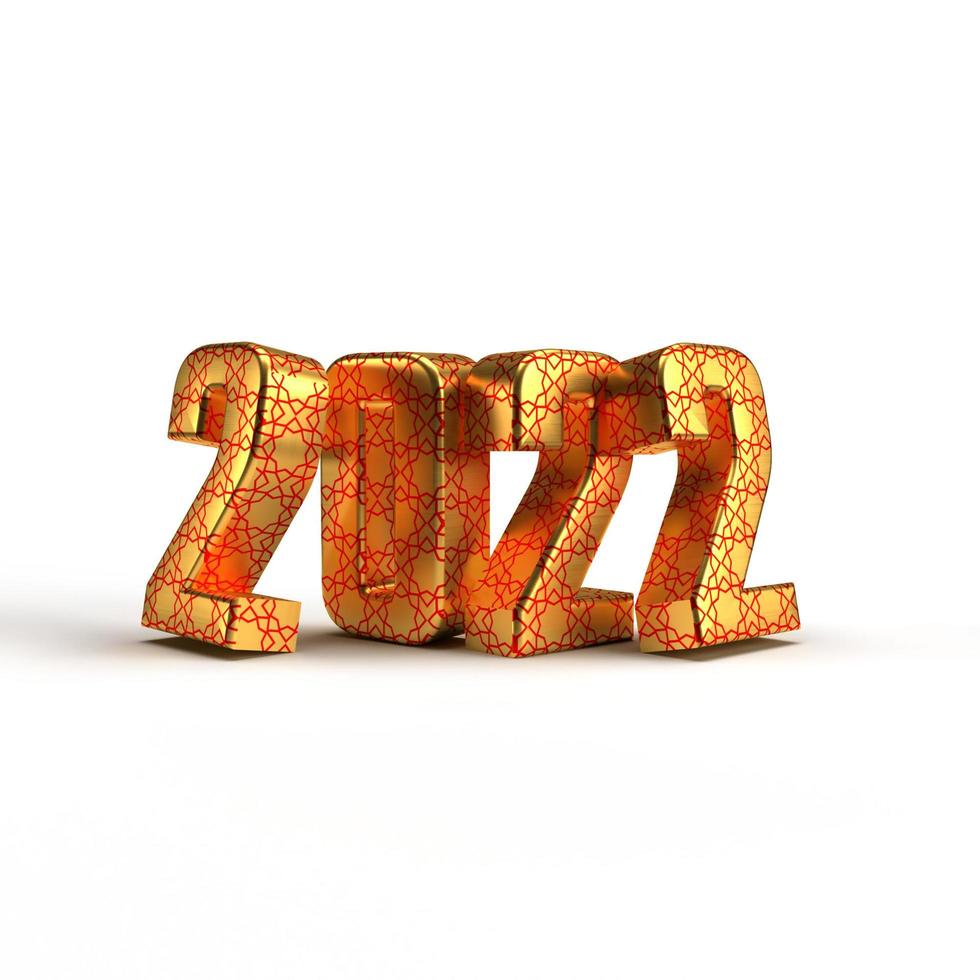 New Year 2022 Creative Design Concept - 3D Rendered Image photo
