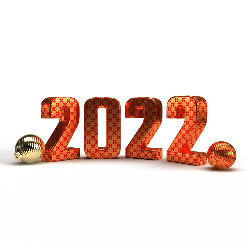 New Year 2022 Creative Design Concept - 3D Rendered Image photo