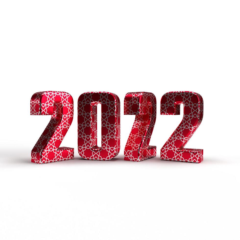 New Year 2022 Creative Design Concept - 3D Rendered Image photo