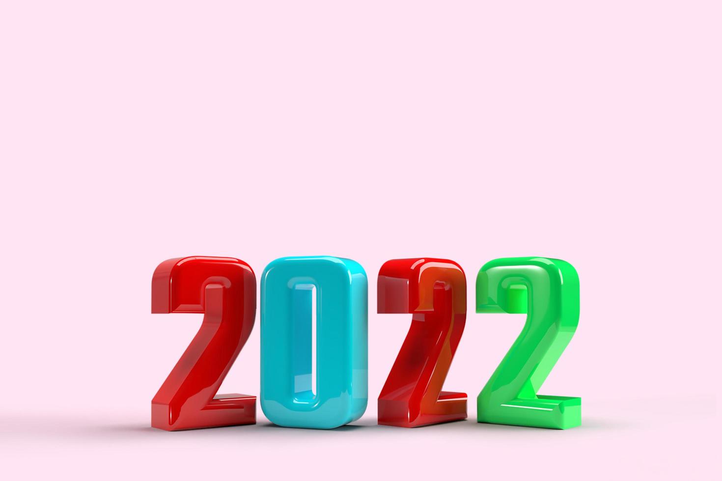 New Year 2022 Creative Design Concept - 3D Rendered Image photo