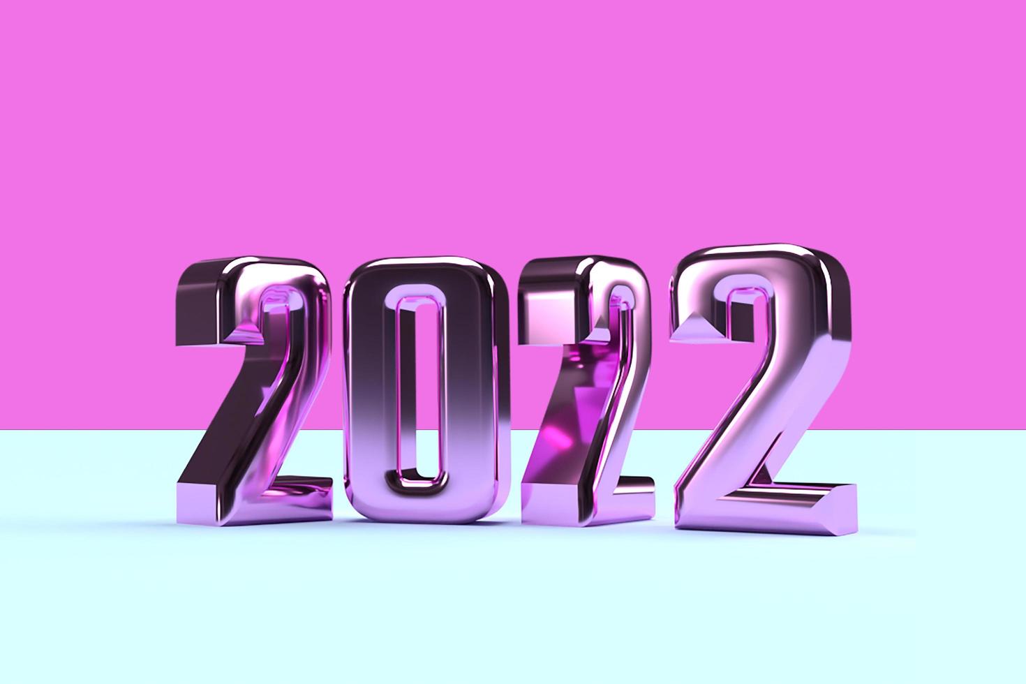 New Year 2022 Creative Design Concept - 3D Rendered Image photo