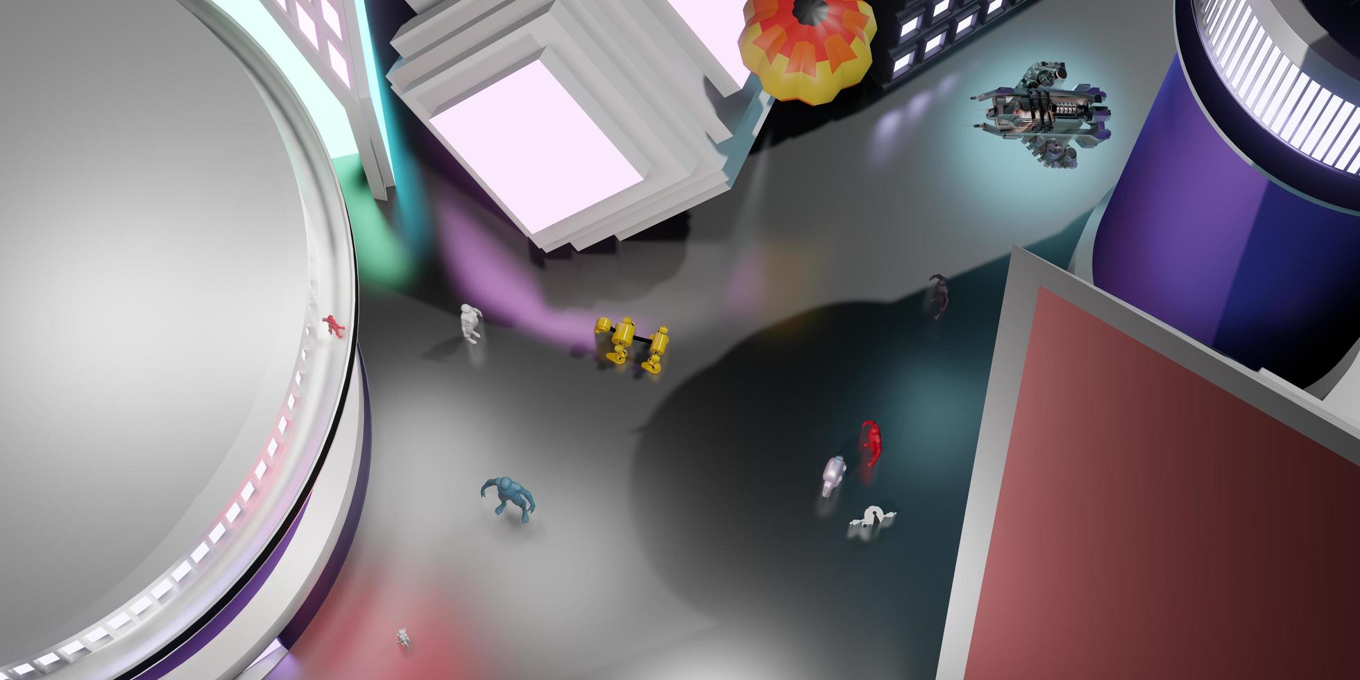 avatar in virtual world of Metaverse world vr glasses VR camera virtual world city and people photo